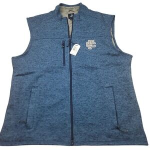 Johnnie-O Vest Mens L Pacific Blue Full Zip‎ Sleeveless Pullover Logo